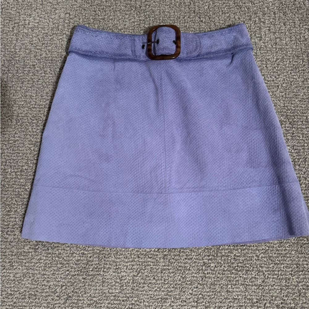 Anthropologie Purple Mini Skirt with Buckle